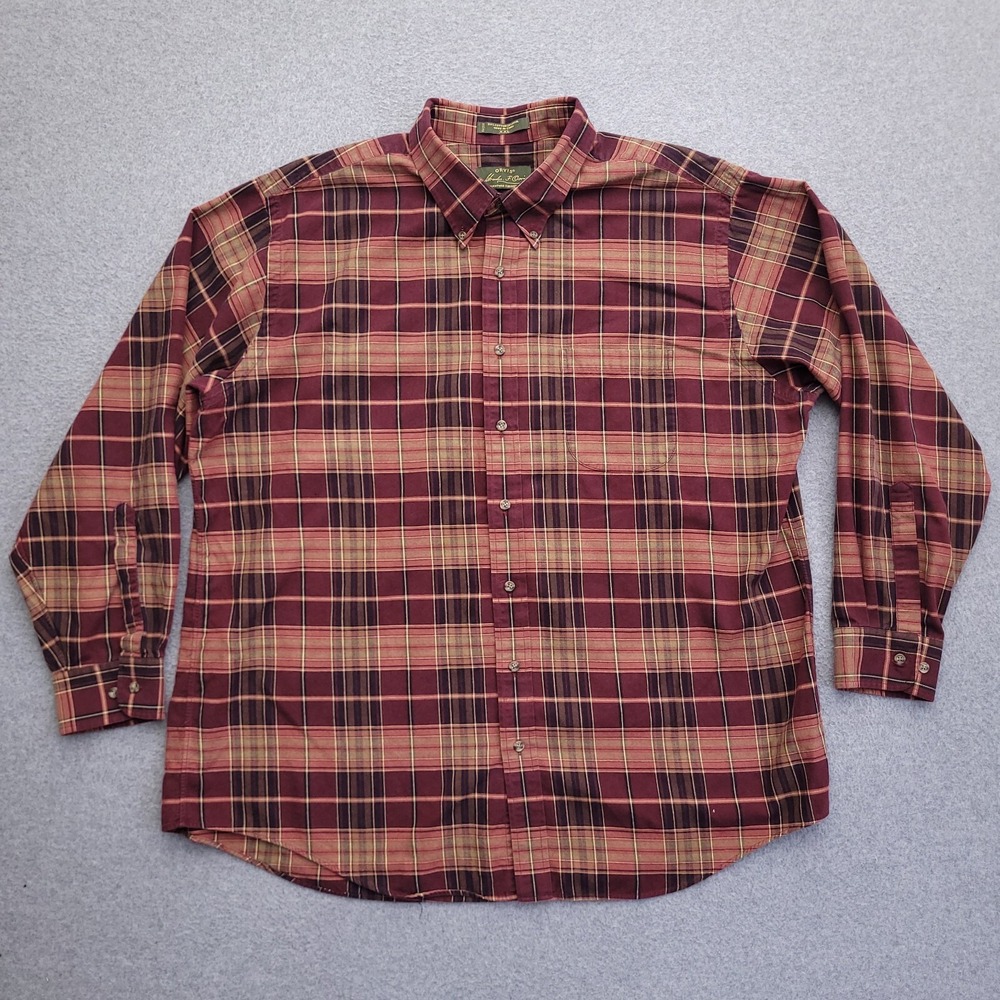Orvis Signature Collection Flannel Shirt XXL Wool Blend Red Plaid Button Up Mens